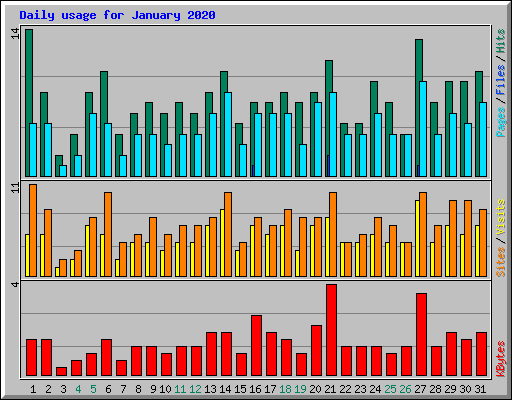 Daily usage for January 2020