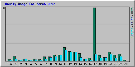 Hourly usage for March 2017