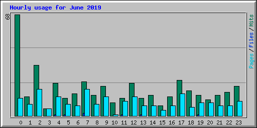 Hourly usage for June 2019