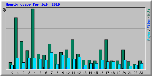 Hourly usage for July 2019
