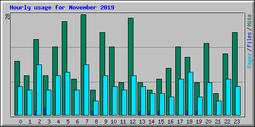 Hourly usage for November 2019