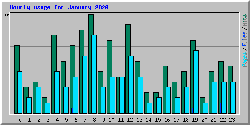 Hourly usage for January 2020