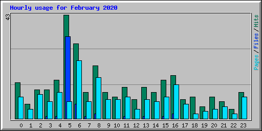 Hourly usage for February 2020