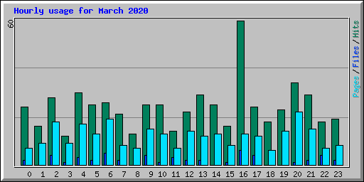 Hourly usage for March 2020