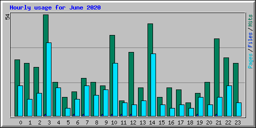 Hourly usage for June 2020