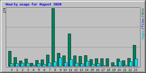 Hourly usage for August 2020