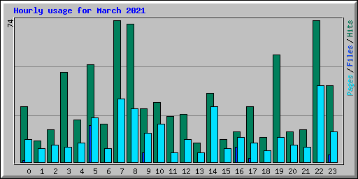 Hourly usage for March 2021