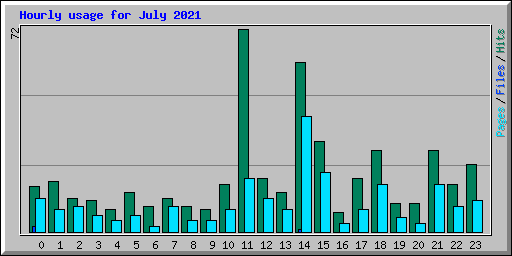 Hourly usage for July 2021