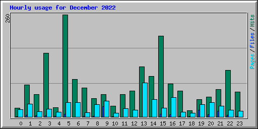 Hourly usage for December 2022